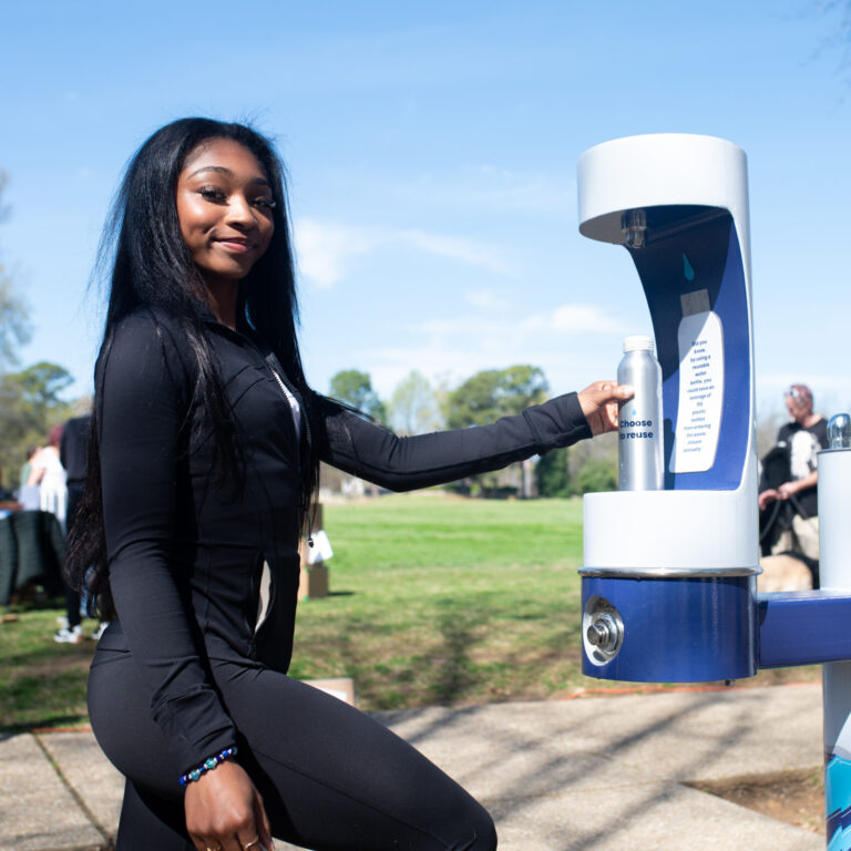 Water refill station at RiverRoots Festival in Overton Park